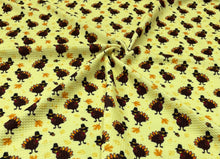 Load image into Gallery viewer, Thanksgiving Turkey Bullet Print #404 Ribbed Scuba Techno Double Knit 2-Way Stretch Poly Spandex Apparel Craft Fabric 58&quot;-60&quot; Wide BTY