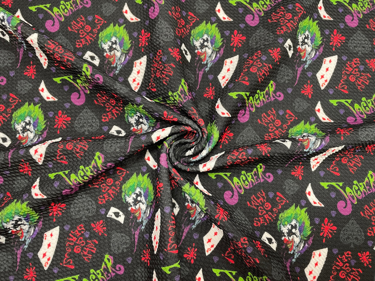 Villain Joker Inspired Bullet Print #421 Ribbed Scuba Techno Double Knit 2-Way Stretch Poly Spandex Apparel Craft Fabric 58"-60" Wide BTY