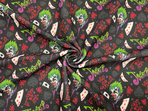 Villain Joker Inspired Bullet Print #421 Ribbed Scuba Techno Double Knit 2-Way Stretch Poly Spandex Apparel Craft Fabric 58"-60" Wide BTY