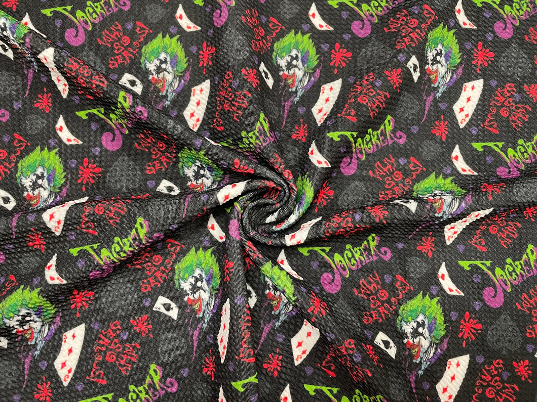 Villain Joker Inspired Bullet Print #421 Ribbed Scuba Techno Double Knit 2-Way Stretch Poly Spandex Apparel Craft Fabric 58