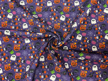 Load image into Gallery viewer, Trick Or Treat Halloween Bullet Print #438 Ribbed Scuba Techno Double Knit 2-Way Stretch Poly Spandex Apparel Craft Fabric 58&quot;-60&quot; Wide BTY