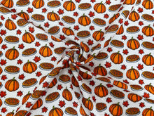 Load image into Gallery viewer, Pumpkin Pie Bullet Print #478 Ribbed Scuba Techno Double Knit 2-Way Stretch Poly Spandex Apparel Craft Fabric 58&quot;-60&quot; Wide BTY