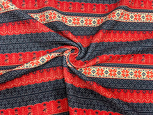 Load image into Gallery viewer, Ugly Sweater Christmas Bullet Print #412 Ribbed Scuba Techno Double Knit 2-Way Stretch Poly Spandex Apparel Craft Fabric 58&quot;-60&quot; Wide BTY