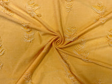 Load image into Gallery viewer, Mustard Distressed Denim Jersey Knit #9 Polyester Spandex Stretch Apparel Fabric 58&quot;-60&quot; Wide By The Yard