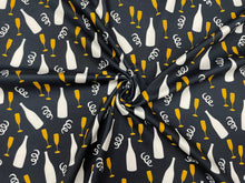 Load image into Gallery viewer, Champagne Confetti Sparkle DBP Print #325 Double Brushed Polyester Spandex Apparel Stretch Fabric 190 GSM 58&quot;-60&quot; Wide By The Yard