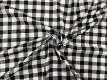 Load image into Gallery viewer, 1/2&quot; Buffalo Plaid Black White DBP Print #338 Double Brushed Polyester Spandex Apparel Stretch Fabric 190 GSM 58&quot;-60&quot; Wide By The Yard