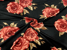 Load image into Gallery viewer, Classic Floral Rose DBP Print #371 Double Brushed Polyester Spandex Apparel Stretch Fabric 190 GSM 58&quot;-60&quot; Wide By The Yard