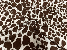 Load image into Gallery viewer, Brown Cow Spot Animal DBP Print #377 Double Brushed Polyester Spandex Apparel Stretch Fabric 190 GSM 58&quot;-60&quot; Wide By The Yard