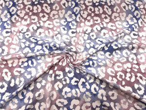 Tie-Dyed Leopard Animal DBP Print #380 Double Brushed Polyester Spandex Apparel Stretch Fabric 190 GSM 58"-60" Wide By The Yard