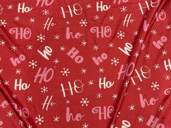 Ho Ho Ho Super Scuba Techno Print #2078 Double Knit Stretch Fabric Poly Spandex Fabric 58"-60" Wide By The Yard