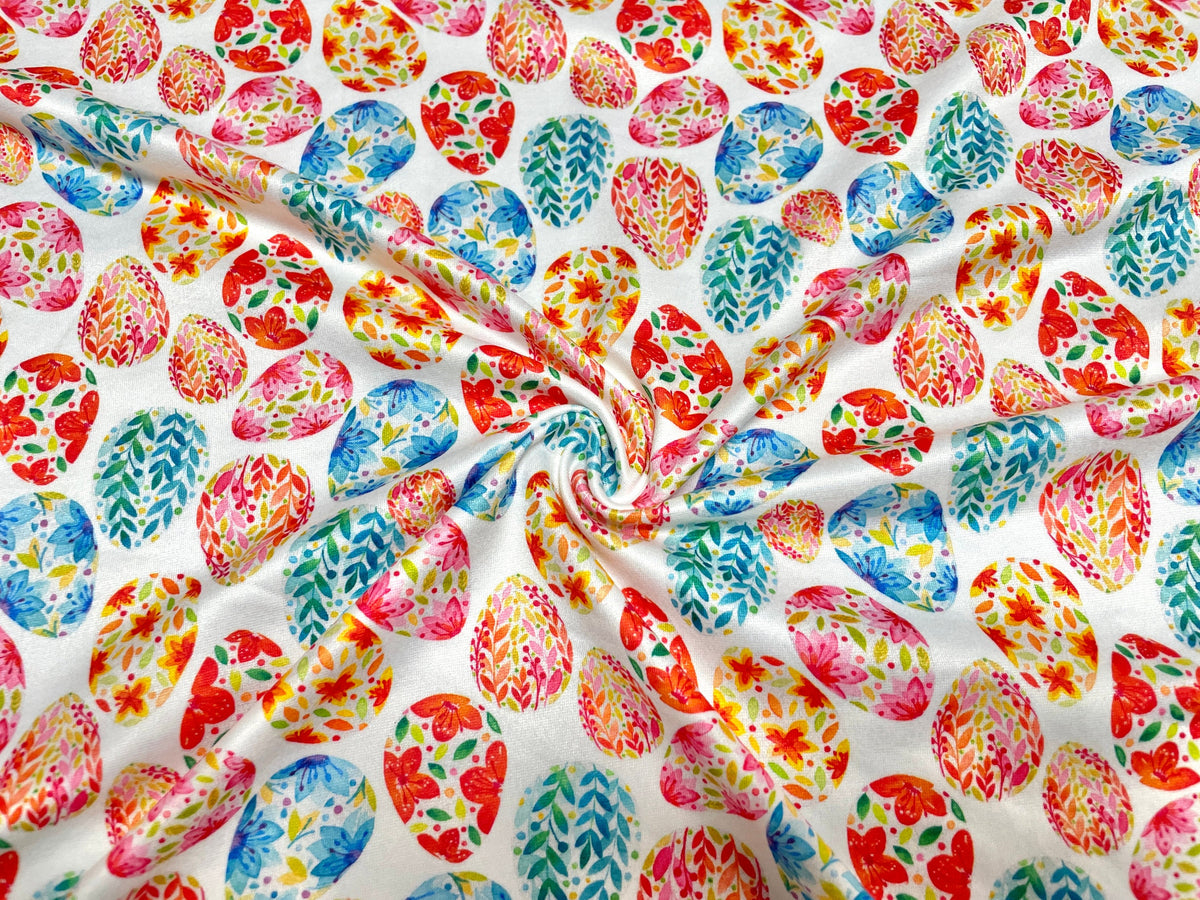 Egg Bohemian DBP Print #441 Double Brushed Polyester Spandex Apparel Stretch Fabric 190 GSM 58"-60" Wide By The Yard