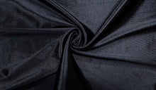 Load image into Gallery viewer, Black Satin Stretch Knit #1 240 GSM Shiny 2-Way Stretch Fabric Polyester Spandex Casino Apparel Craft Fabric 58&quot;-60&quot; Wide By The Yard