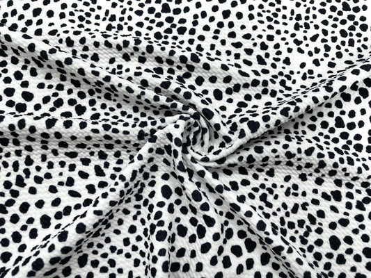 Dalmatian Spot Bullet Print #557 Ribbed Scuba Techno Double Knit 2-Way Stretch Poly Spandex Apparel Craft Fabric 58"-60" Wide BTY