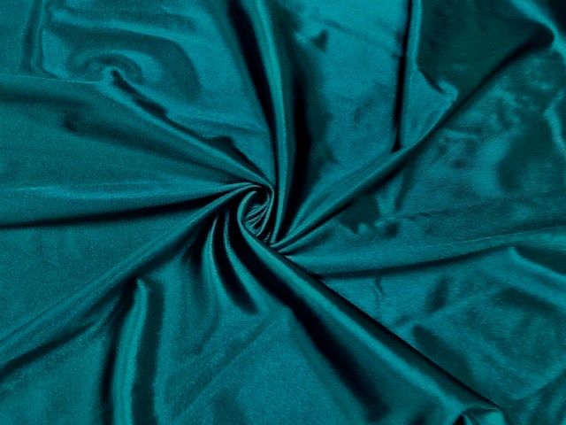 Forest Green Satin Stretch Knit #14 240 GSM Shiny 2-Way Stretch Fabric Polyester Spandex Casino Apparel Craft Fabric 58"-60" Wide By Yard