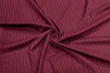 Load image into Gallery viewer, Burgundy DBP 8X3 Rib Knit #5 Double Brushed Polyester Spandex Stretch 190GSM Apparel Fabric 58&quot;-60&quot; Wide By The Yard