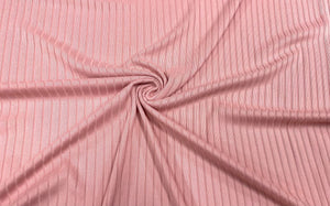 Pink DBP 8X3 Rib Knit #11 Double Brushed Polyester Spandex Stretch 190GSM Apparel Fabric 58"-60" Wide By The Yard