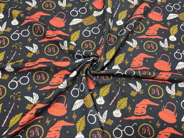 Wizard Magic Bullet Print #561 Ribbed Scuba Techno Double Knit 2-Way Stretch Poly Spandex Apparel Craft Fabric 58"-60" Wide BTY