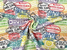 Load image into Gallery viewer, Santa&#39;s Letters Bullet Print #589 Ribbed Scuba Techno Double Knit 2-Way Stretch Poly Spandex Apparel Craft Fabric 58&quot;-60&quot; Wide BTY