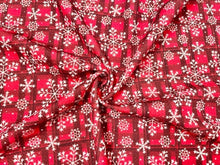 Load image into Gallery viewer, Snowflake Buffalo Plaid Bullet Print #601 Ribbed Scuba Techno Double Knit 2-Way Stretch Poly Spandex Apparel Craft Fabric 58&quot;-60&quot; Wide BTY