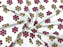 Load image into Gallery viewer, Leopard Buffalo Plaid Snowflake Xmas DBP Print #654 Double Brushed Polyester Spandex Apparel Stretch Fabric 190 GSM 58&quot;-60&quot; Wide By The Yard