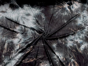 DBP Tie-Dye Print #574 Black Gray Double Brushed Polyester Spandex Apparel Stretch Fabric 190 GSM 58"-60" Wide By The Yard