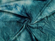 Load image into Gallery viewer, Tie-Dye DBP 4x2 Rib Knit Print #136 Teal Double Brushed Polyester Spandex Stretch 190GSM Apparel Fabric 58&quot;-60&quot; Wide By The Yard