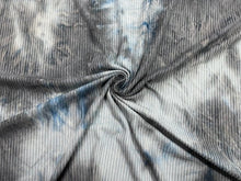 Load image into Gallery viewer, Tie-Dye DBP 4x2 Rib Knit Print #143 Silver Double Brushed Polyester Spandex Stretch 190GSM Apparel Fabric 58&quot;-60&quot; Wide By The Yard