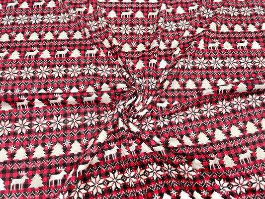 Ugly Christmas Sweater Xmas DBP Print #670 Double Brushed Polyester Spandex Apparel Stretch Fabric 190 GSM 58"-60" Wide By The Yard