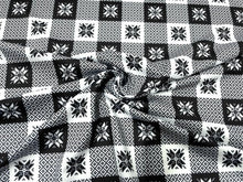 Load image into Gallery viewer, Buffalo Plaid Snowflake Christmas DBP Print #671 Double Brushed Polyester Spandex Apparel Stretch Fabric 190 GSM 58&quot;-60&quot; Wide By The Yard