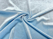 Load image into Gallery viewer, Light Blue #88 Stretch Velvet Polyester Spandex 250 GSM Luxury Apparel Fabric 55&quot;-56&quot; Wide By The Yard
