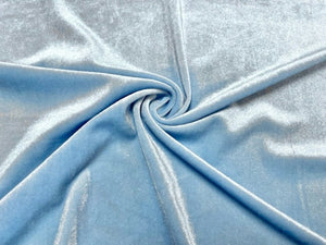 Light Blue #88 Stretch Velvet Polyester Spandex 250 GSM Luxury Apparel Fabric 55"-56" Wide By The Yard