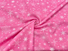 Load image into Gallery viewer, Snowflake Christmas Xmas Bullet Print #630 Ribbed Scuba Techno Double Knit 2-Way Stretch Poly Spandex Apparel Craft Fabric 58&quot;-60&quot; Wide BTY