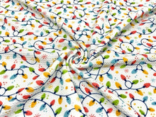Load image into Gallery viewer, Christmas Lights Xmas Bullet Print #632 Ribbed Scuba Techno Double Knit 2-Way Stretch Poly Spandex Apparel Craft Fabric 58&quot;-60&quot; Wide BTY