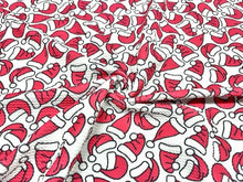 Load image into Gallery viewer, Santa hat Christmas Xmas Bullet Print #635 Ribbed Scuba Techno Double Knit 2-Way Stretch Poly Spandex Apparel Craft Fabric 58&quot;-60&quot; Wide BTY
