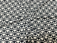 Load image into Gallery viewer, Checkerboard Heart V-Day Bullet Print #673 Ribbed Scuba Techno Double Knit 2-Way Stretch Poly Spandex Apparel Craft Fabric 58&quot;-60&quot; Wide BTY