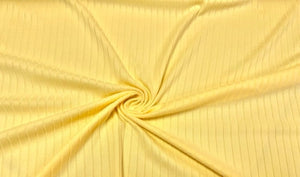 Banana Yellow DBP 8X3 Rib Knit #16 Double Brushed Polyester Spandex Stretch 190GSM Apparel Fabric 58"-60" Wide By The Yard