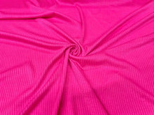 Load image into Gallery viewer, Hot Pink DBP 4X2 Rib Knit #35 Double Brushed Polyester Spandex Stretch 190GSM Apparel Fabric 58&quot;-60&quot; Wide By The Yard