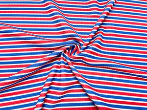 Patriotic Stripe Bullet Print #704 Ribbed Scuba Techno Double Knit 2-Way Stretch Poly Spandex Apparel Craft Fabric 58"-60" Wide BTY