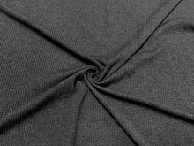 Load image into Gallery viewer, 2 Tone Charcoal DBP 4X2 Rib Knit #37 Double Brushed Polyester Spandex Stretch 190GSM Apparel Fabric 58&quot;-60&quot; Wide By The Yard