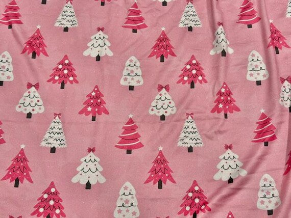 Christmas Tree Super Scuba Techno Print #2084 Double Knit Stretch Fabric Poly Spandex Fabric 58"-60" Wide By The Yard