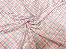 Load image into Gallery viewer, Pastel Easter Plaid 4x2 Rib Knit Print #178 Polyester Spandex Stretch 190GSM Apparel Fabric 58&quot;-60&quot; Wide By The Yard