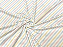 Load image into Gallery viewer, Boho Pastel Stripe DBP Print #729 Double Brushed Polyester Spandex Apparel Stretch Fabric 190 GSM 58&quot;-60&quot; Wide By The Yard