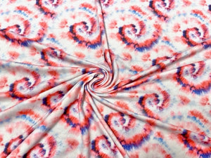 Tie-Dye Patriotic DBP Print #742 Double Brushed Polyester Spandex Apparel Stretch Fabric 190 GSM 58"-60" Wide By The Yard