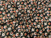Load image into Gallery viewer, Spring Floral Black DBP Print #746 Double Brushed Polyester Spandex Apparel Stretch Fabric 180 GSM 58&quot;-60&quot; Wide By The Yard