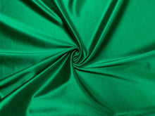 Load image into Gallery viewer, Green Satin Stretch Knit #29 240 GSM Shiny 2-Way Stretch Fabric Polyester Spandex Casino Apparel Craft Fabric 58&quot;-60&quot; Wide By The Yard