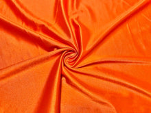 Load image into Gallery viewer, Orange Satin Stretch Knit #31 240 GSM Shiny 2-Way Stretch Fabric Polyester Spandex Casino Apparel Craft Fabric 58&quot;-60&quot; Wide By The Yard