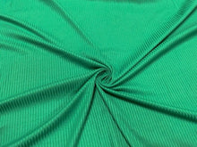 Load image into Gallery viewer, Green DBP 4X2 Rib Knit #40 Double Brushed Polyester Spandex Stretch 190GSM Apparel Fabric 58&quot;-60&quot; Wide By The Yard
