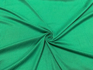 Green DBP 4X2 Rib Knit #40 Double Brushed Polyester Spandex Stretch 190GSM Apparel Fabric 58"-60" Wide By The Yard