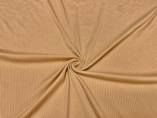 Caramel DBP 4X2 Rib Knit #45 Double Brushed Polyester Spandex Stretch 190GSM Apparel Fabric 58"-60" Wide By The Yard