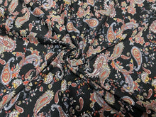 Load image into Gallery viewer, Paisley Western Floral DBP Print #762 Double Brushed Polyester Spandex Apparel Stretch Fabric 190 GSM 58&quot;-60&quot; Wide By The Yard